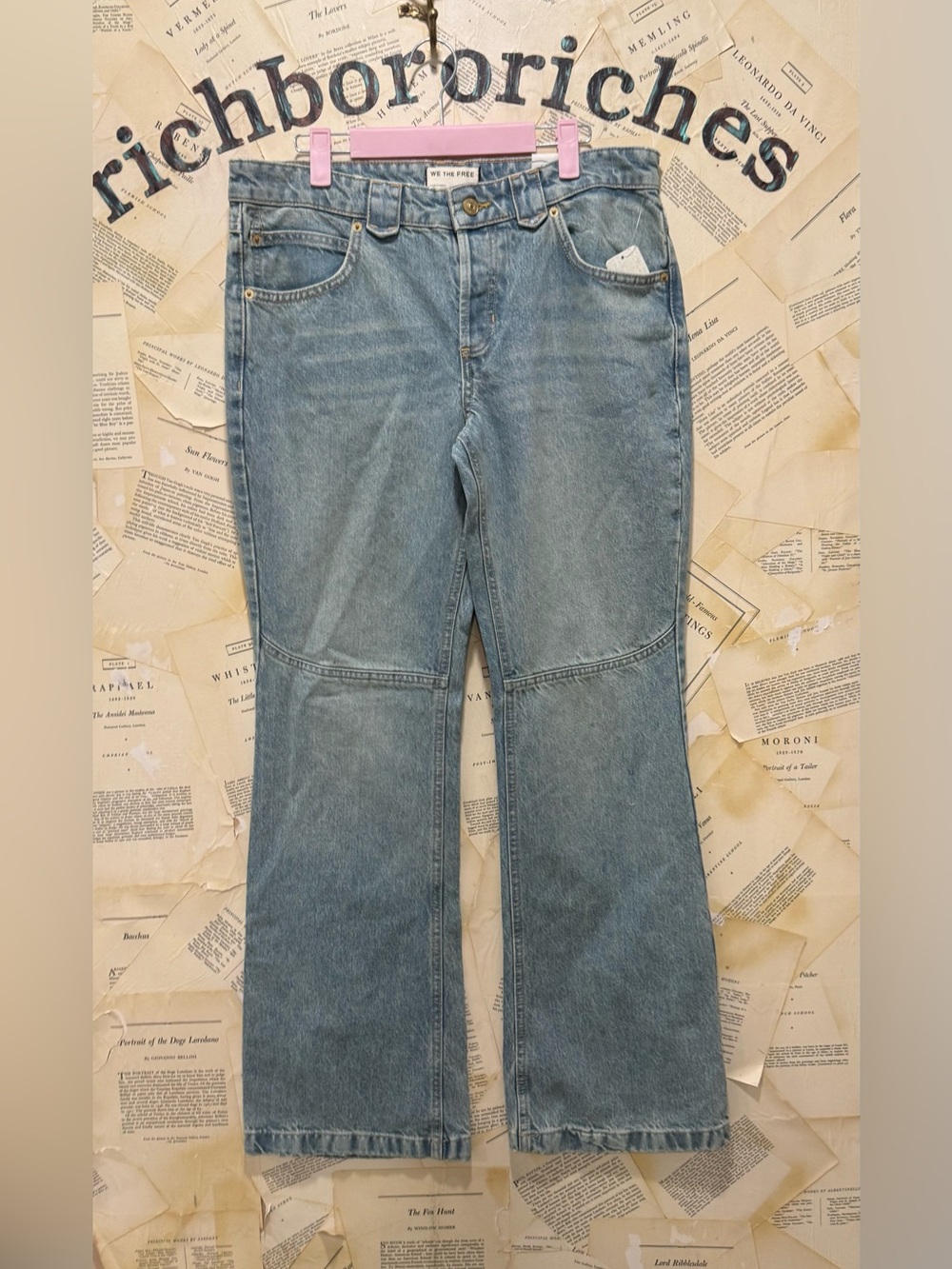 Free People Flora Low Rise Bootcut Jeans We The Free Light Blue Kismet - Picture 7 of 8